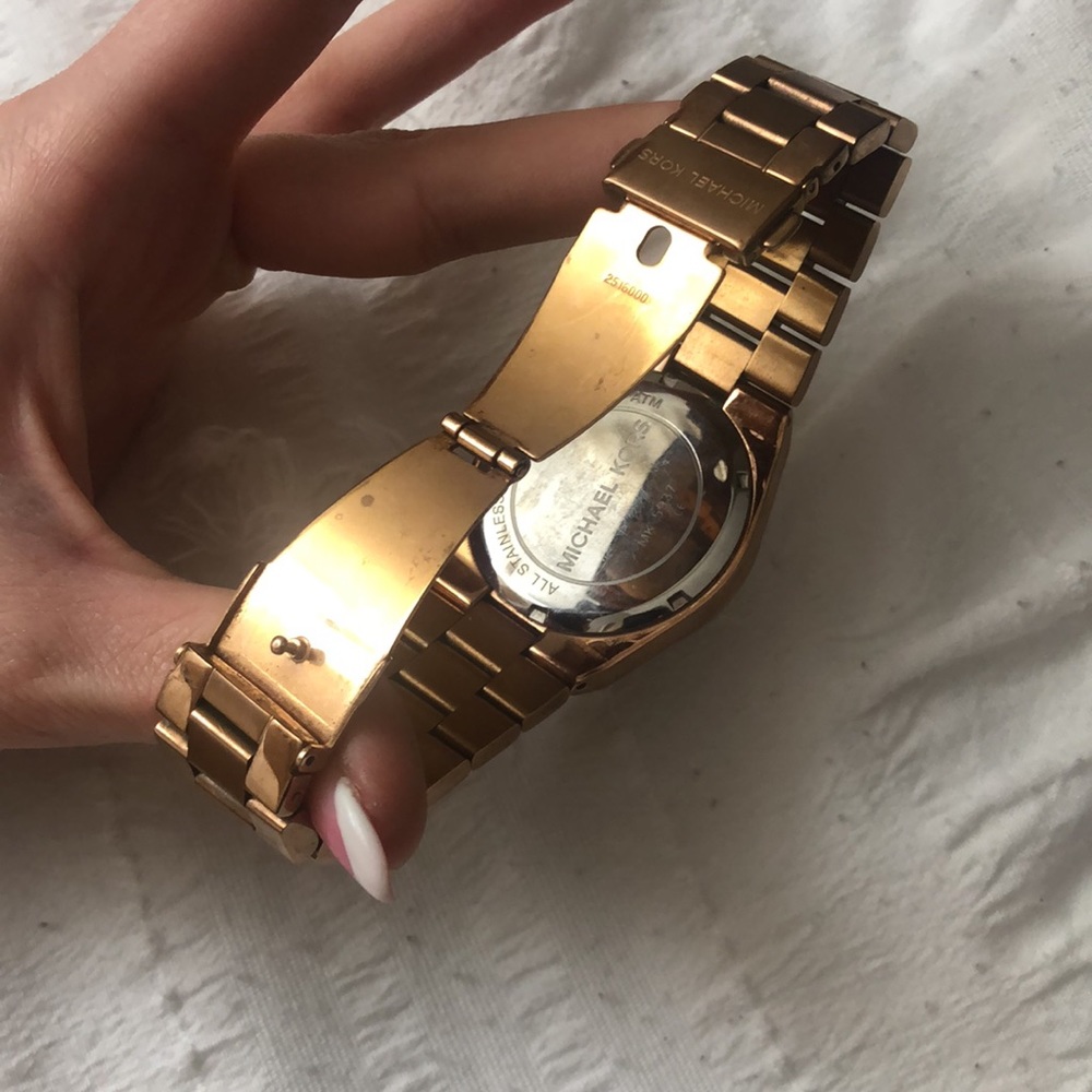 ROSE GOLD BLACK MICHAEL KORS WATCH USED AUTHENTIC YOUR OBO - Picture 5 of 14